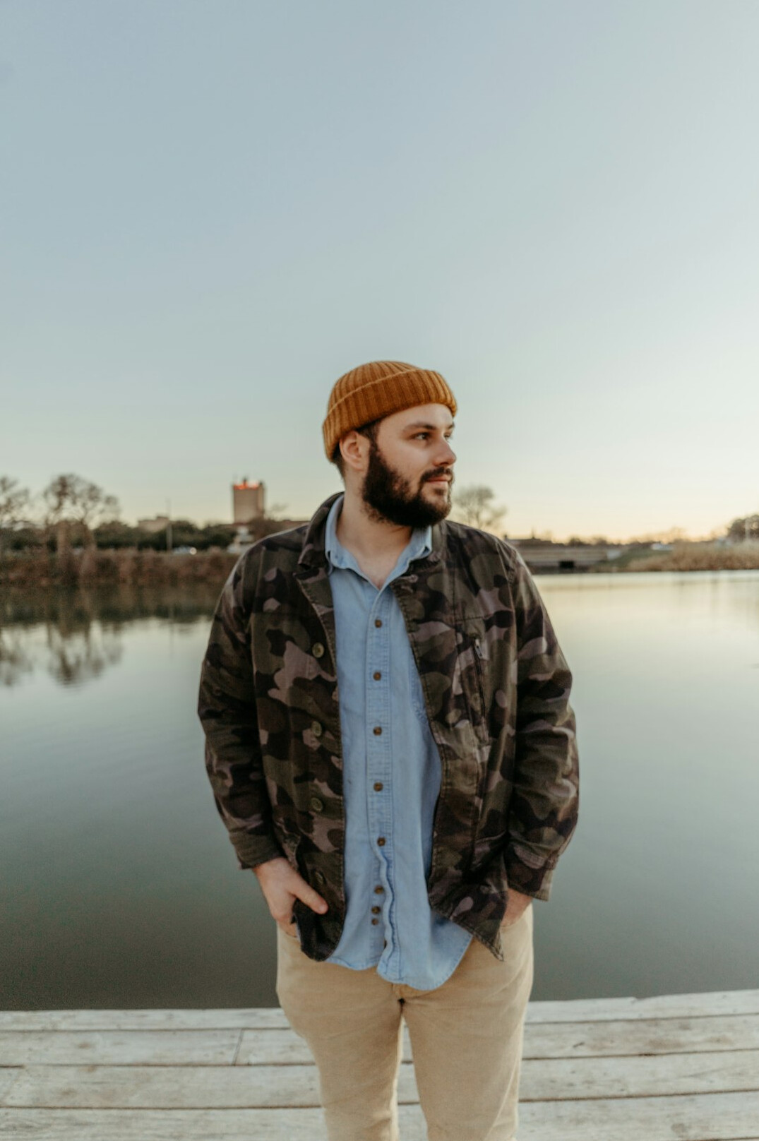 Portrait of a bearded man in casual clothes